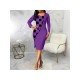  Fashion Printing Patchwork Women's Long Sleeve Dress