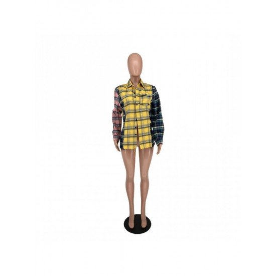  Fashion Casual Plaid Women's Long Sleeve Shirts