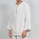  Linen Pure Color Long Sleeve Men's T-shirt