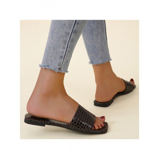  Summer Square Toe Casual Women's Flat Slippers