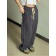  Pure Color Loose Drawstring Women's Long Pants