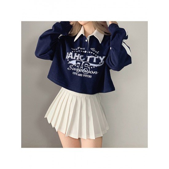  2022 Autumn Loose Letter Printing Long Sleeve Top