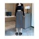  2022 Autumn Split Hem Skirt With Waist Chain