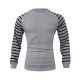 Black Striped Crew Neck Sweatshirts For Men