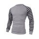 Black Striped Crew Neck Sweatshirts For Men