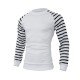 Black Striped Crew Neck Sweatshirts For Men