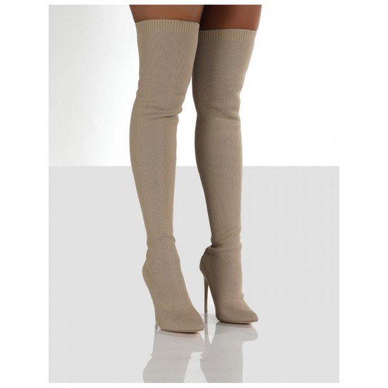 Stylish Solid Over The Knee Stiletto High Boots