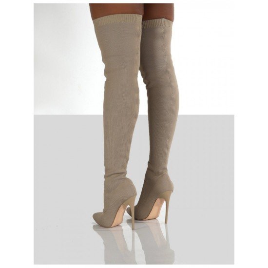 Stylish Solid Over The Knee Stiletto High Boots