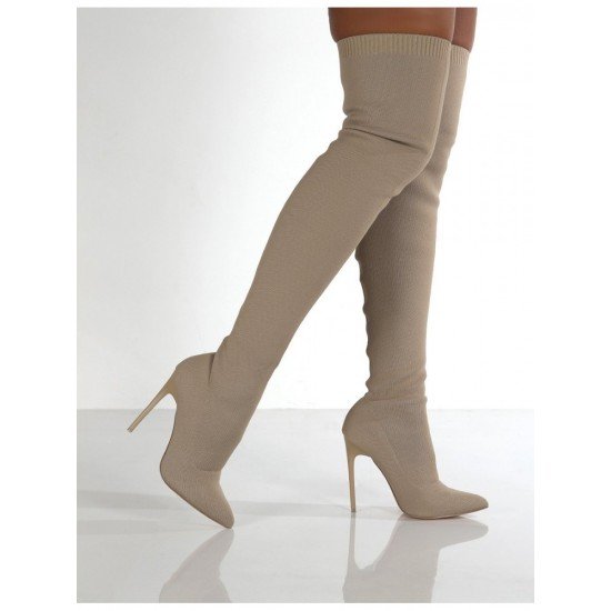 Stylish Solid Over The Knee Stiletto High Boots