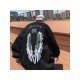 Casual Stylish Graffiti Feather Printing Men's Hoodie