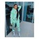  Casual Graffiti Printing Hooded Women's Trouser Two-Piece Suit