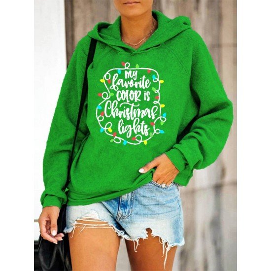 Leisure Loose Letter Printed Hoodies Tops For Women