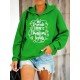 Leisure Loose Letter Printed Hoodies Tops For Women