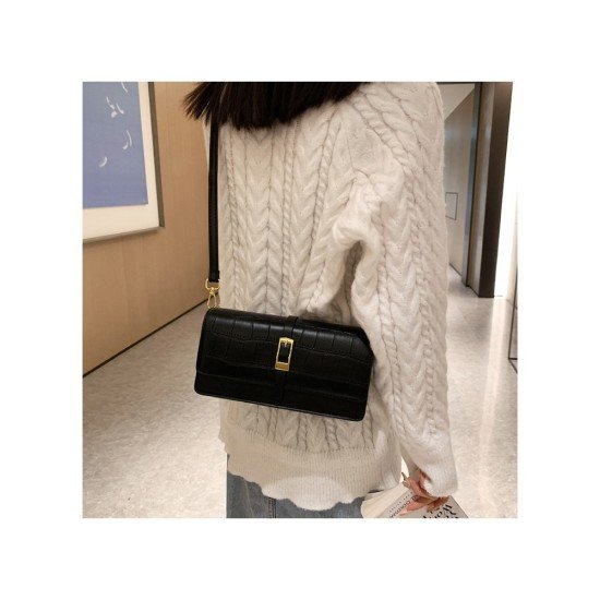 Ladies Solid Black Shoulder Bags