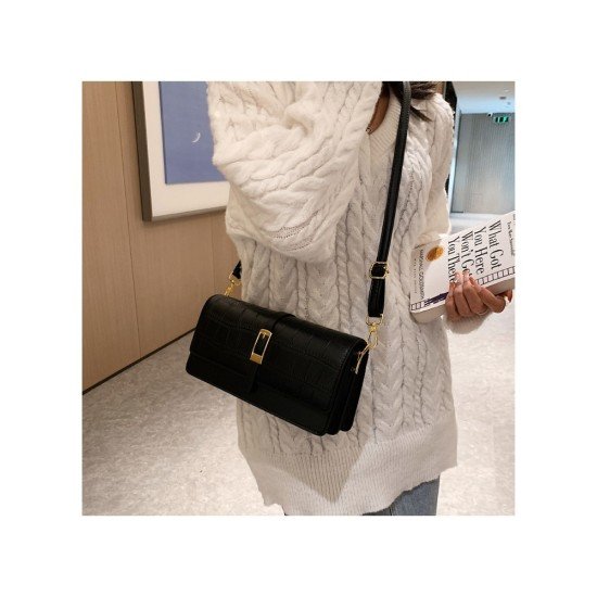 Ladies Solid Black Shoulder Bags