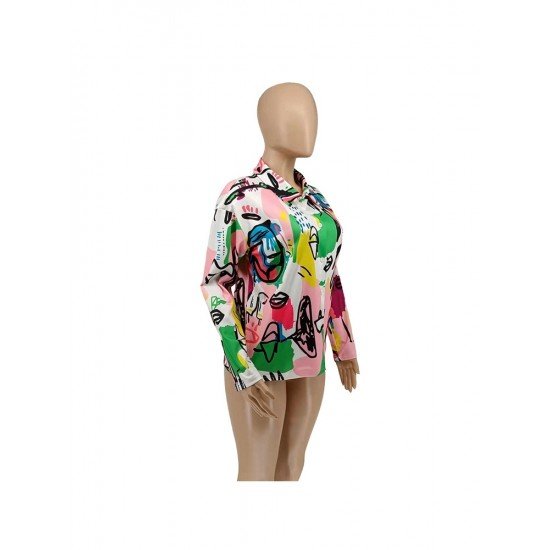  Fashion Casual Printing Women's Long Sleeve Shirts