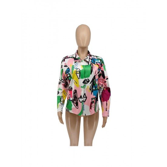  Fashion Casual Printing Women's Long Sleeve Shirts