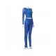  Round Neck Navel Top And Trouser Women's Suit