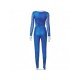  Round Neck Navel Top And Trouser Women's Suit