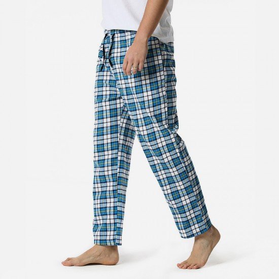  Casual Loose Plaid Long Pants For Men