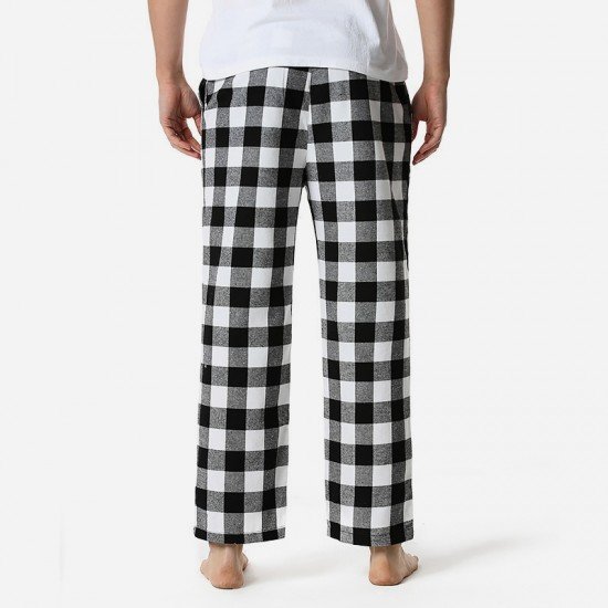  Casual Loose Plaid Long Pants For Men