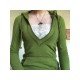 Casual Avocado Green Long Sleeve Hooded Top