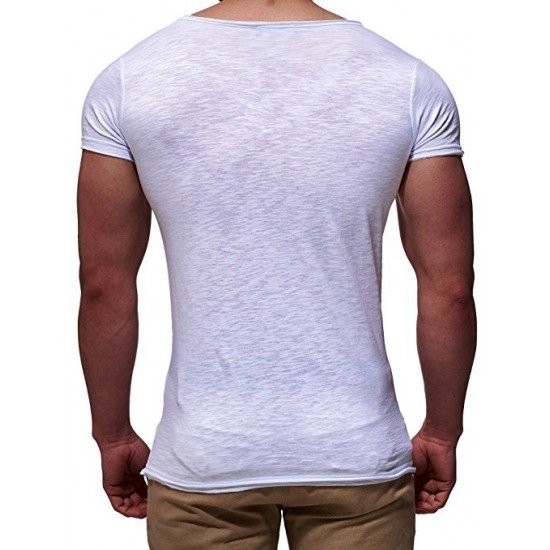 Sports Summer Solid V Neck Men Tees