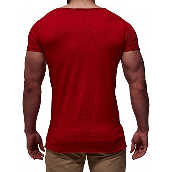 Sports Summer Solid V Neck Men Tees