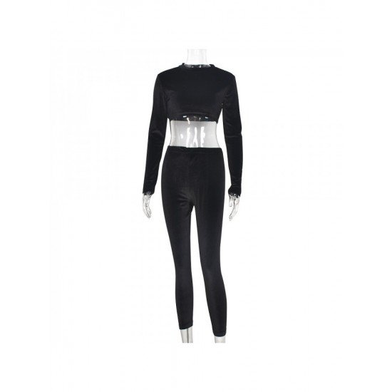 Sports Cropped Top And Trouser Sets For Women 