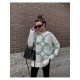  Women's Colorblock Jacquard Long Sleeve Sweater