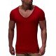 Sports Summer Solid V Neck Men Tees