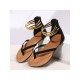 Summer Outdoor Zipper Up Black Sandals