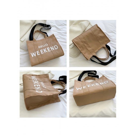 Shopping Letter Printed Tote Bags For Women