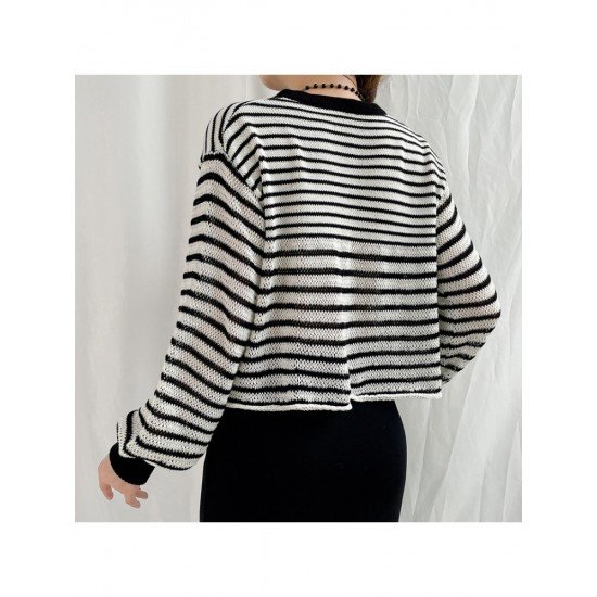 Striped Loose Ladies Pullover Sweaters