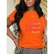 Casual Letter Printed Easy Matching T Shirts