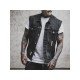  Retro Sleeveless Printing Men's Denim Jacket