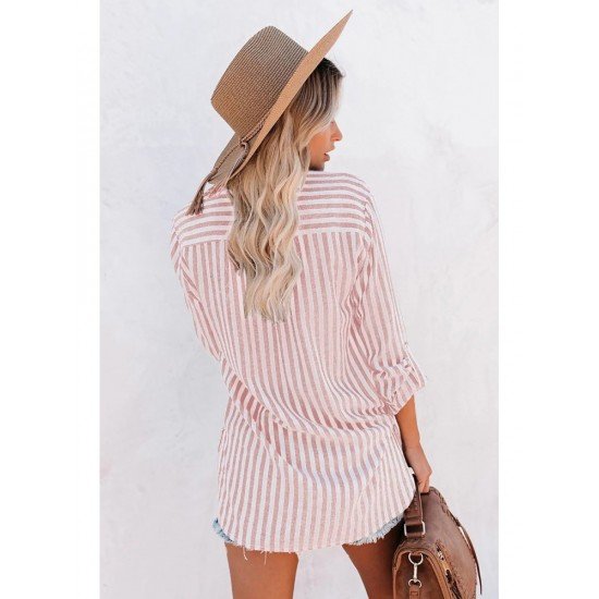  2022 Casual Loose Striped Long Sleeve Shirt