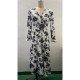 Printed V Neck Puff Sleeve Vacation Dress