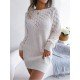 Casual White Long Sleeve Sweater Dresses