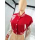 Casual Red Fall Baseball Coats For Women