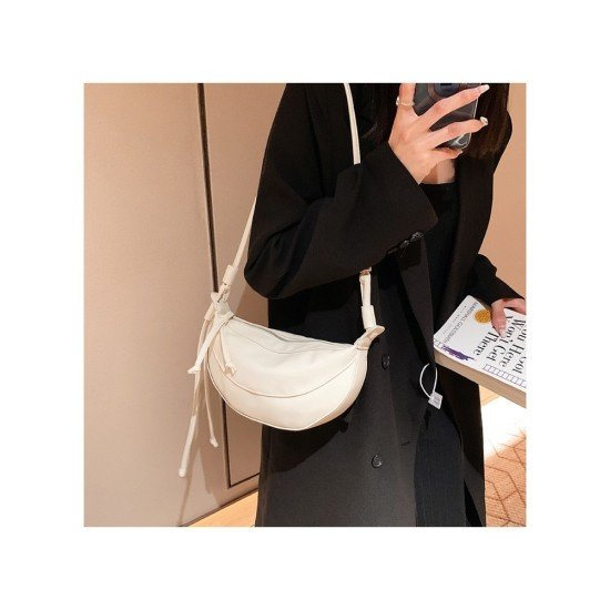 PU White Street Dumpling Shoulder Bags