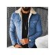 Winter Black Solid Men Denim Coats