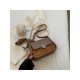 Retro Contrast Color Brown Shoulder Bags