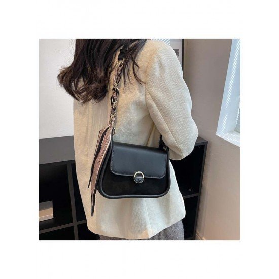 Retro Contrast Color Brown Shoulder Bags