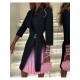  2022 Pleated Patchwork Women's Long Sleeve Dress