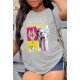 Abstract Graphic Street Wear T Shirts For Women