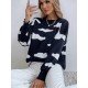 Ladies Black Cloud Pattern Pullover Sweaters