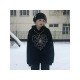  Heart Cobwebs Hot Drilling Hooded Black Tops