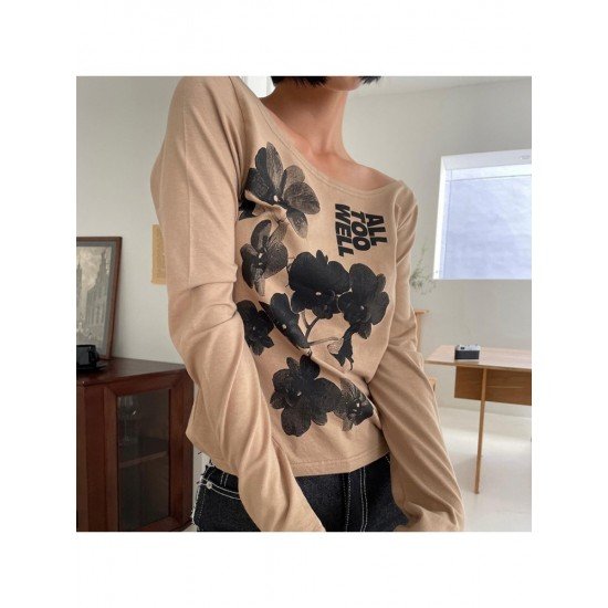 Ladies Flower Pattern Long Sleeve T Shirts