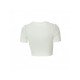  Shiny Letter White Cropped T Shirts For Women